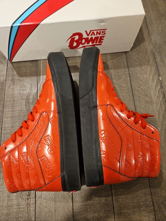 Vans x David Bowie Sk8-Hi Aladdin Sane Red Patent Sneakers 11.5 Rare - Picture 3 of 10